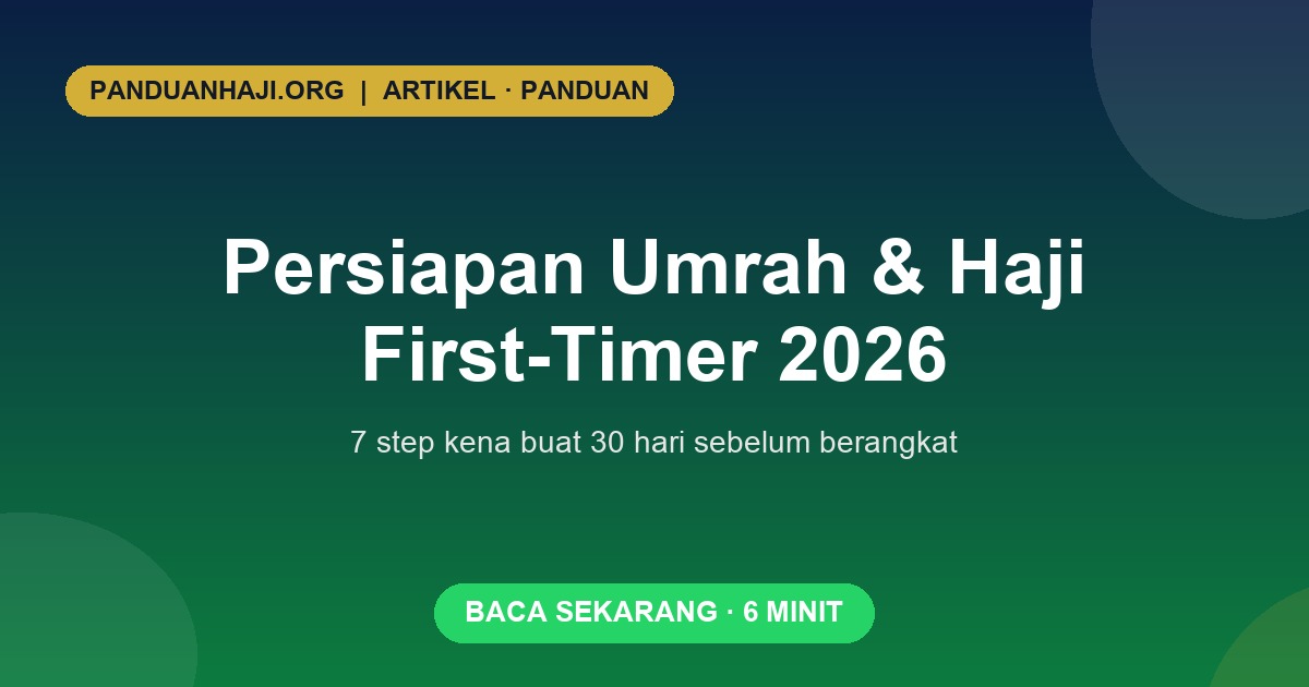 Panduan Persiapan Umrah & Haji First-Timer Malaysia 2026